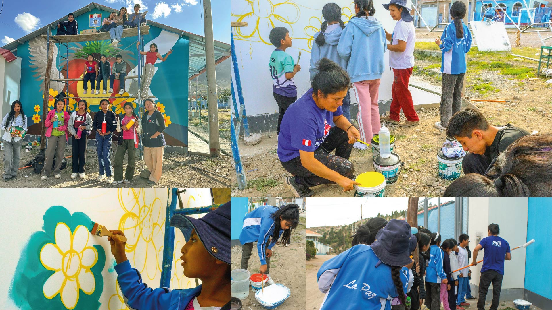Pintado de Mural con adolescentes contra la violencia